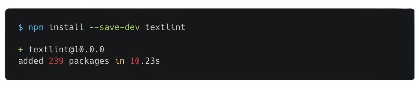 Install textlint package