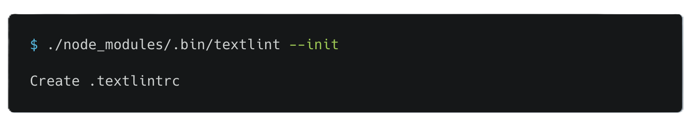 Initialize textlint configuration